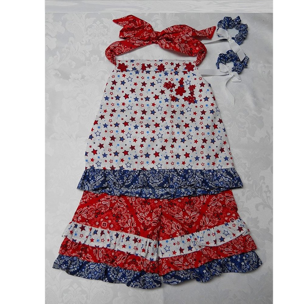HOMEMADE Sarah Rose Toddler Girl's Ruffle Summer Set Size 4 NEW HOMEMADE